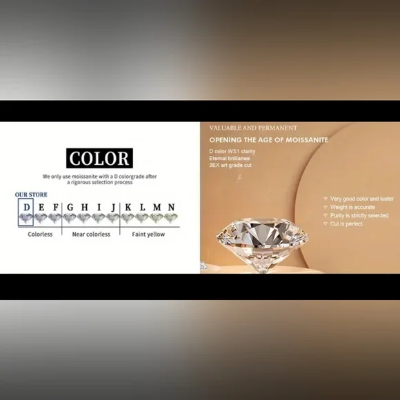 GRA Certified 2 Carat Moissanite Ring 18k/925 Ring Size 7. Watch Video! - Picture 10 of 16